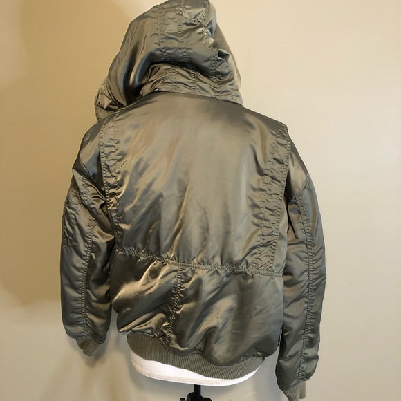 AE green winter utility jacket fleece hooded - Picture 4 of 7